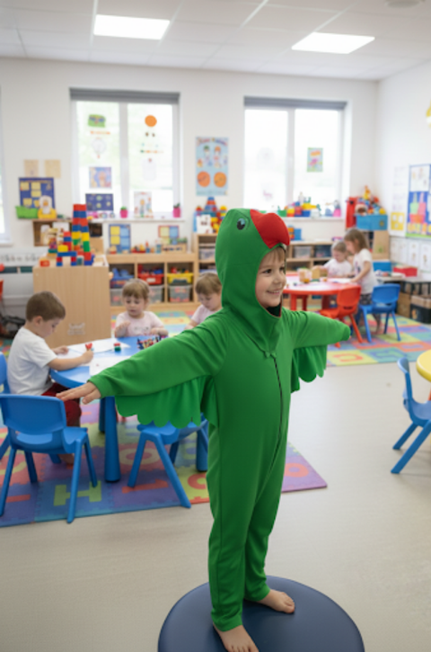 Green parrot costume