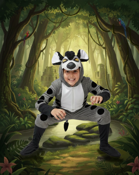 Kids Hyena Costume – Wild Animal Fancy Dress Full Body Outfit