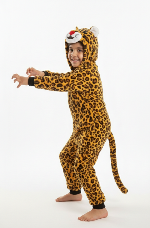Leopard Animal Costume for Kids – Cute Plush Jumpsuit Fancy Dress for School Play in Pakistan | ZAT Costume