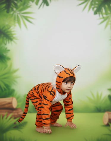 Kids Tiger Costume – Wild Animal Fancy Dress Full Body Outfit