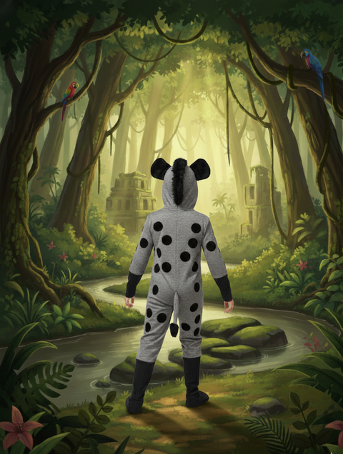 Kids Hyena Costume – Wild Animal Fancy Dress Full Body Outfit