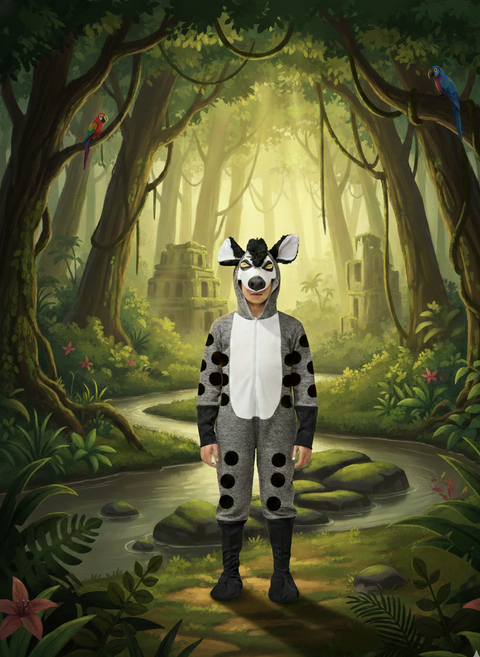 Kids Hyena Costume – Wild Animal Fancy Dress Full Body Outfit