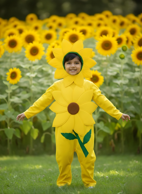 Kids Sunflower Costume – Cute Flower Fancy Dress Outfit
